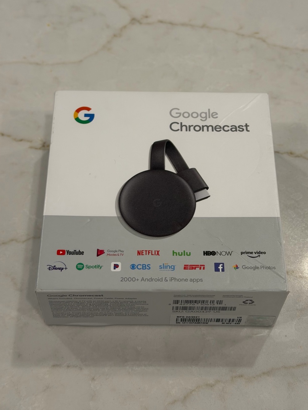 Google Chromecast 3rd Gen 1080p HD Streaming Device – Open Box, Used Once